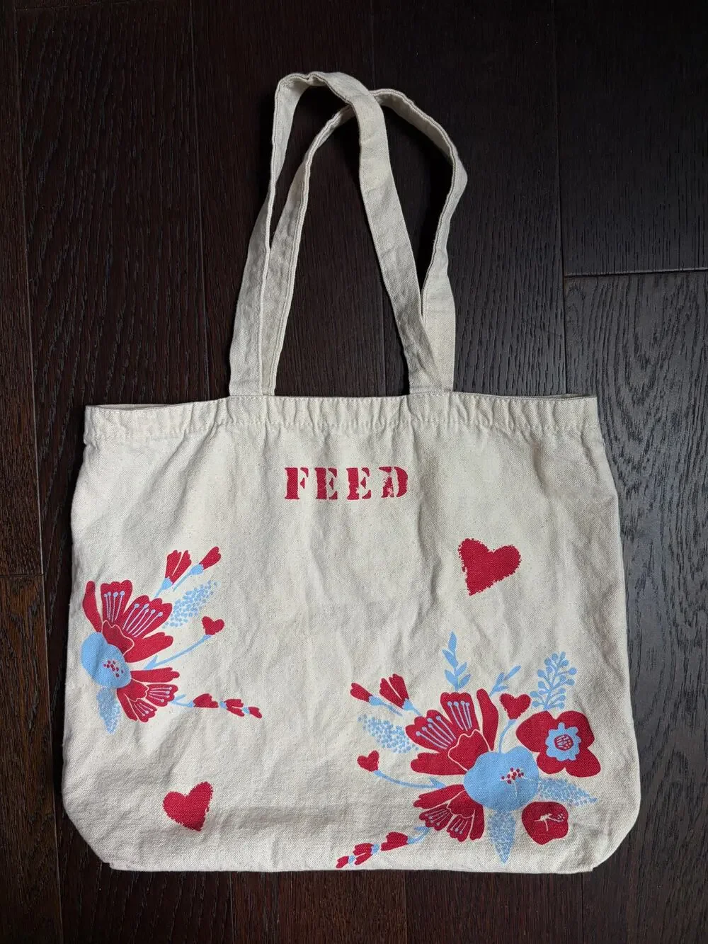 Feed 10 Reusable Floral Canvas Tote Bag